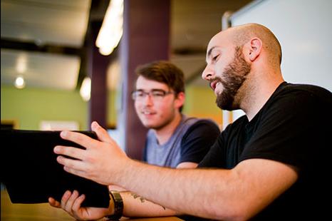 Students at a computer