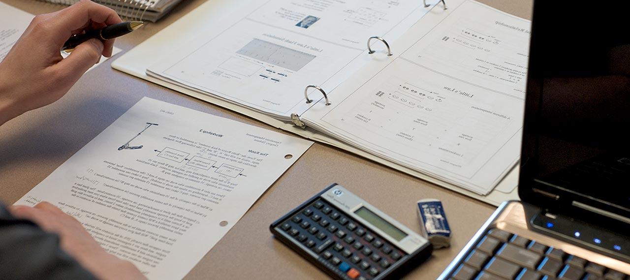 Objects on a work surface.