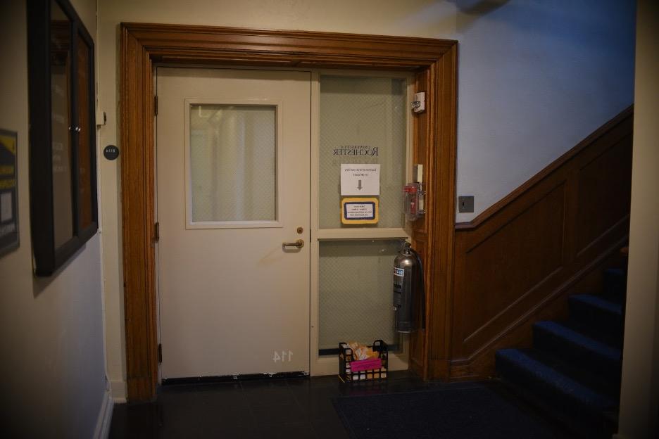 The door to the Bridge Area office.